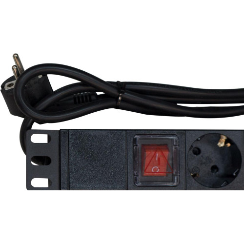 Розеточный блок 19 дюймов, 8 подключений с выключателем