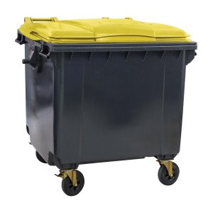 Контейнер для ТБО ТМ "ESE" 1100 л. с плоской крышкой Серый/желтый