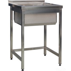 Мойка из нержавеющей стали односекционная сварная 800×700×850