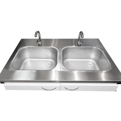 Стол-мойка на 2 раковины СМ-Н 1800×620