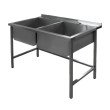 Мойка из нержавеющей стали двухсекционная сварная 1200×600×850