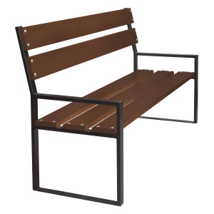 Лавка парковая ЛП-1500Д уп RAL-9005/Коричневый