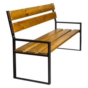 Лавка парковая ЛП-1500Д уп RAL-9005/Тонирование Орех