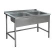 Мойка из нержавеющей стали двухсекционная цельнотянутая 1000×700×850