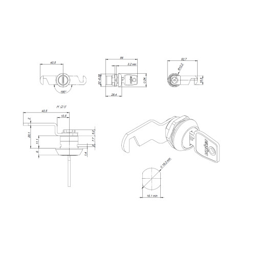 Замок для шкафа ячеечного ШО (500 комбинаций)