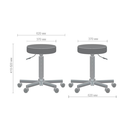 Офисный табурет Грасс на роликах Кожзаменитель