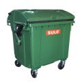 Контейнер пластиковий для ТПВ ТМ «SULO» 1100 л. сферична кришка, кришка в кришці, Зелений
