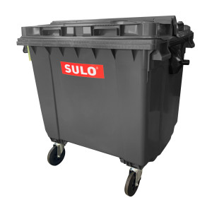 Контейнер пластиковый для ТБО ТМ «SULO» 1100 л. Плоская крышка в крышке, Серый