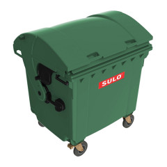 Контейнер пластиковий для ТПВ ТМ «SULO» 1100 л. сферична кришка, Зелений 
