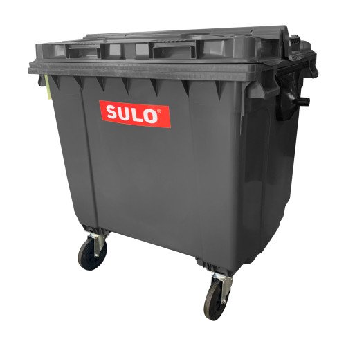 Контейнер пластиковый для ТБО ТМ «SULO» 1100 л. Плоская крышка в крышке, Серый