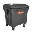 Контейнер пластиковий для ТПВ ТМ «SULO» 1100 л. сферична кришка, кришка в кришці, Сірий
