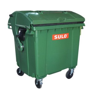 Контейнер пластиковый для ТБО ТМ «SULO» 1100 л. сферическая крышка, крышка в крышке, Зеленый