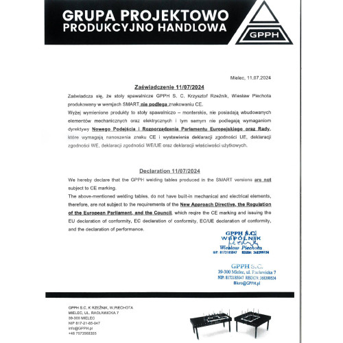 Стіл зварювальника GPPH SMART 15 1500х1000 з системою отворів 16 мм на ніжках