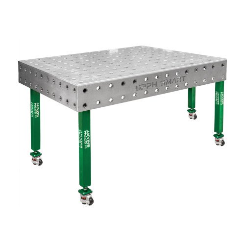 Стіл зварювальника GPPH SMART 12 1500х1000 з системою отворів 28 мм на коліщатках