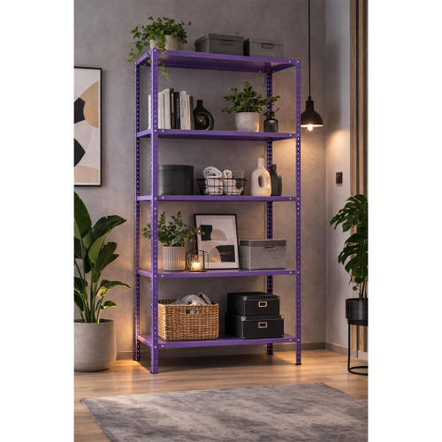 Стелаж МС 5 полиць 1970×1000×400 Бузковий (RAL-4005)