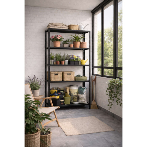 Стелаж МС 5 полиць 1970×1000×400 Чорний (RAL-9005)