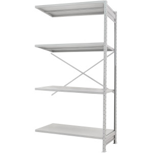 Стеллаж ПС 1000x300x1500 (4 полки) приставной (150 кг на полку)