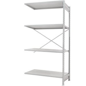 Стеллаж ПС 1500x600x1500 (4 полки) приставной (100 кг на полку)