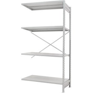 Стеллаж ПС 1000x300x1500 (4 полки) приставной (150 кг на полку)