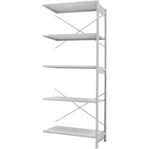 Стеллаж ПС 1500x600x2000 (5 полок) приставной (100 кг на полку)