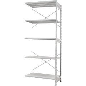 Стеллаж ПС 1500x400x2000 (5 полок) приставной (200 кг на полку)