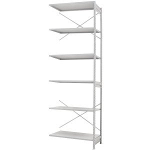 Стеллаж ПС 1000x300x2500 (6 полок) приставной (100 кг на полку)