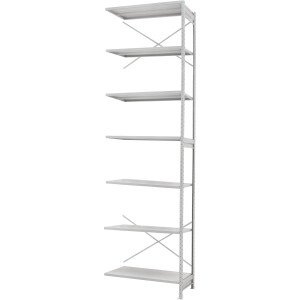 Стеллаж ПС 1500x600x3000 (7 полок) приставной (150 кг на полку)