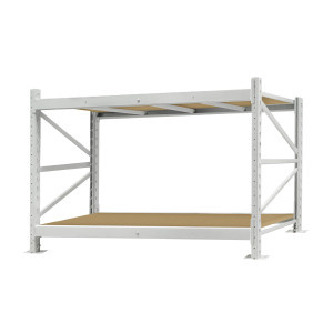 Стеллаж ПСТ 1200x800x1500 (2 уровня, ДСП) основной (0-300 кг на уровень)