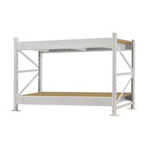 Стеллаж ПСТ 1200x800x1500 (2 уровня, ДСП) основной (300-400 кг на уровень)