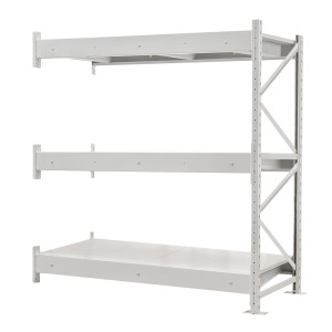 Стеллаж ПСТ 1800x900x2000 (3 уровня, полки металл) приставной (400-800 кг на уровень)