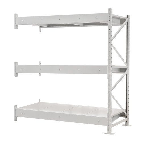 Стеллаж ПСТ 1200x700x2000 (3 уровня, полки металл) приставной (400-800 кг на уровень)