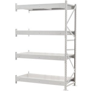 Стеллаж ПСТ 1200x900x2500 (4 уровня, полки металл) приставной (400-800 кг на уровень)