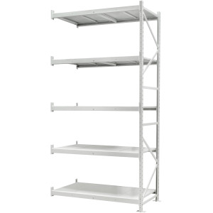 Стеллаж ПСТ 1800x700x3000 (5 уровня, полки металл) приставной (0-400 кг на уровень)