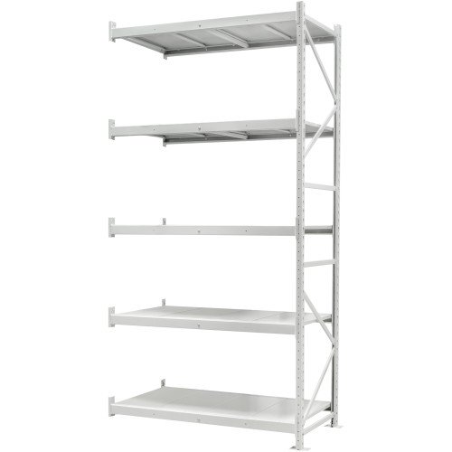 Стеллаж ПСТ 1200x800x3000 (5 уровня, полки металл) приставной (0-400 кг на уровень)