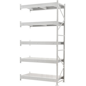 Стеллаж ПСТ 1800x700x3000 (5 уровня, полки металл) приставной (400-800 кг на уровень)