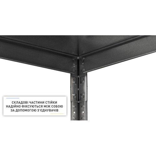 Стеллаж металлический 3 полки, на зацепах, 80кг на полку, СТ 910×920×460, Цинк