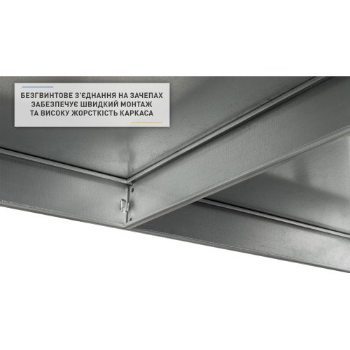 Стеллаж металлический 3 полки, на зацепах, 80кг на полку, СТ 910×920×460, Цинк