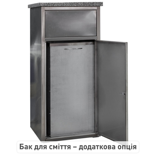 Урна нержавеющая (AISI 304) с гранитной столешницей