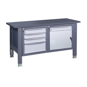 Верстак слюсарний на стаціонарних регульованих опорах ВР 31 МД/3МС Ч