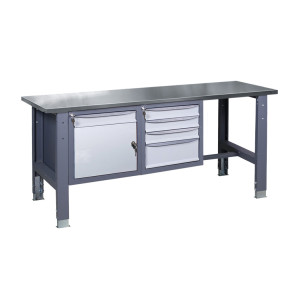 Верстак слюсарний на стаціонарних регульованих опорах ВР 41 3МС/МД Н