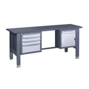 Верстак слесарный на стационарных регулируемых опорах ВР 41 МД/3МС Ч