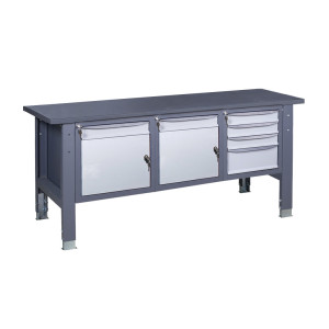 Верстак слесарный на стационарных регулируемых опорах ВР 41 3МС/МД/МД Ч