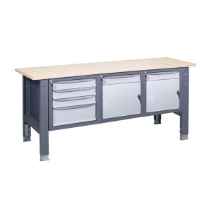 Верстак слесарный на стационарных регулируемых опорах ВР 41 МД/МД/3МС К