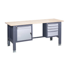 Верстак слюсарний на стаціонарних регульованих опорах ВР 41 3МС/МД К
