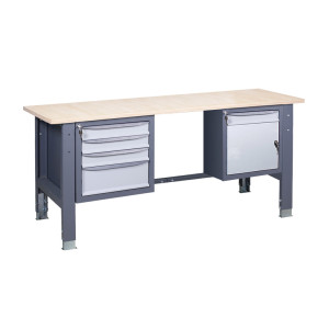 Верстак слесарный на стационарных регулируемых опорах ВР 41 МД/3МС Ф