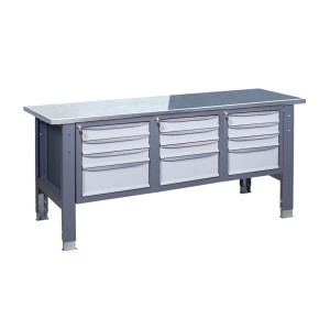 Верстак слесарный на стационарных регулируемых опорах ВР 41 3МС/3МС/3МС О(2,0)