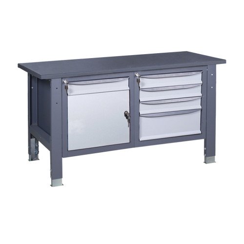 Верстак слюсарний на стаціонарних регульованих опорах ВР 31 3МС/МД Ч