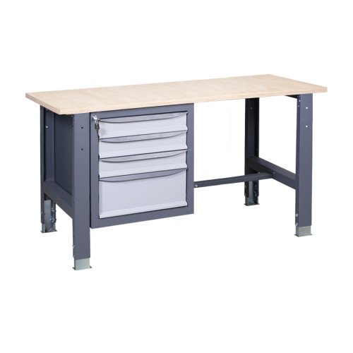 Верстак слюсарний на стаціонарних регульованих опорах ВР 31 3МС Ф