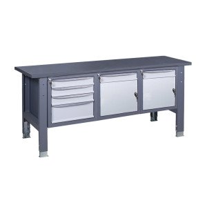 Верстак слюсарний на стаціонарних регульованих опорах ВР 41 МД/МД/3МС Ч