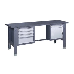 Верстак слюсарний на стаціонарних регульованих опорах ВР 41 МД/3МС Ч